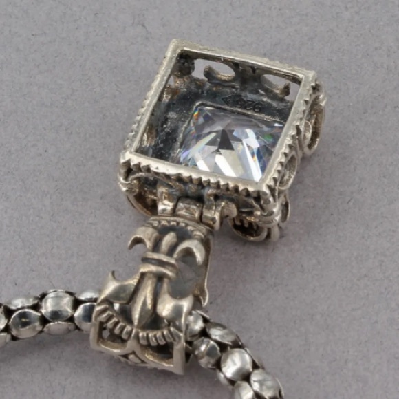 Vintage Silpada Sterling Silver CZ Uptown Earrings and Pendant On Popcorn Chain - Picture 4 of 4